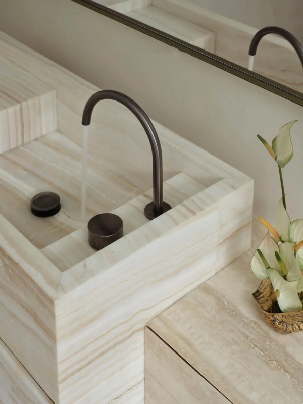 Ivory White Onyx bathroom sink